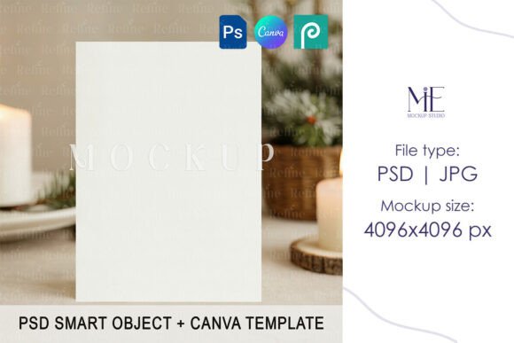 Download Holiday Invitation Mockup PSD Canva 5x7 - Holiday invitation Collection