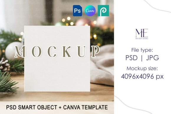 Download Square Holiday Invitation Card Mock-up - Holiday invitation Collection