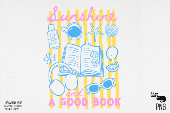 Download Book Beach Summer Hand-Drawn PNG - Summer Collection