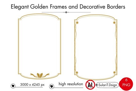 Download Elegant Golden Frames and Vintage Border - Frame Collection