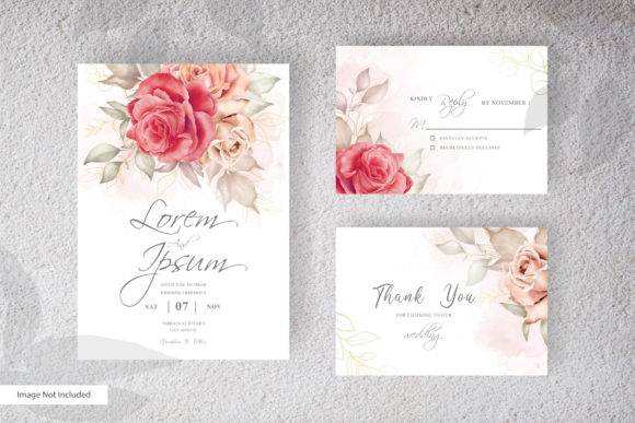 Download Watercolor Red Florals Wedding Template - Template Collection