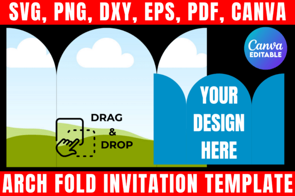 Download Arch Fold Invitation Canva Template - Template Collection